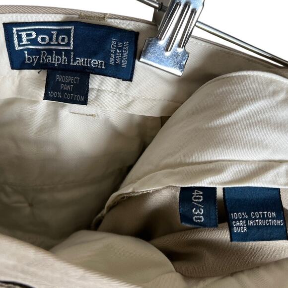 Polo Ralph Lauren 40/30 100% Cotton Chino Dress Pants Light Khaki - Picture 3 of 6